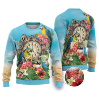 It's 5 o'clock Somewhere Ugly Christmas Sweater Hawaiian Tropical Parrots - Wonder Print Shop