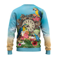 It's 5 o'clock Somewhere Ugly Christmas Sweater Hawaiian Tropical Parrots - Wonder Print Shop