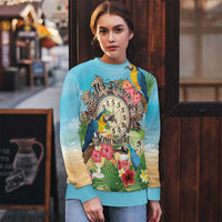 It's 5 o'clock Somewhere Ugly Christmas Sweater Hawaiian Tropical Parrots - Wonder Print Shop