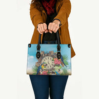 It's 5 o'clock Somewhere Leather Bag Hawaiian Tropical Parrots - Wonder Print Shop