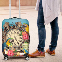 It's 5 o'clock Somewhere Luggage Cover Hawaiian Tropical Parrots - Wonder Print Shop