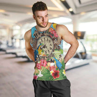 Personalized It's 5 o'clock Somewhere Men Tank Top Hawaiian Tropical Parrots - Wonder Print Shop