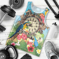 Personalized It's 5 o'clock Somewhere Men Tank Top Hawaiian Tropical Parrots - Wonder Print Shop