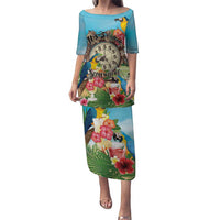 Personalized It's 5 o'clock Somewhere Puletasi Hawaiian Tropical Parrots - Wonder Print Shop