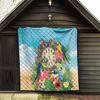 It's 5 o'clock Somewhere Quilt Hawaiian Tropical Parrots - Wonder Print Shop