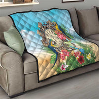 It's 5 o'clock Somewhere Quilt Hawaiian Tropical Parrots - Wonder Print Shop
