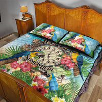 It's 5 o'clock Somewhere Quilt Bed Set Hawaiian Tropical Parrots - Wonder Print Shop