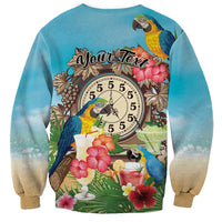 Personalized It's 5 o'clock Somewhere Sweatshirt Hawaiian Tropical Parrots - Wonder Print Shop