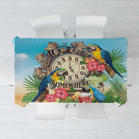 It's 5 o'clock Somewhere Tablecloth Hawaiian Tropical Parrots - Wonder Print Shop