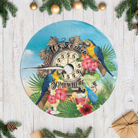 It's 5 o'clock Somewhere Tree Skirt Hawaiian Tropical Parrots - Wonder Print Shop