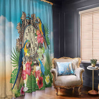 It's 5 o'clock Somewhere Window Curtain Hawaiian Tropical Parrots - Wonder Print Shop