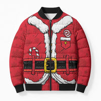 Personalized Santa Costume Bomber Puffer Jacket Funny Christmas - Wonder Print Shop