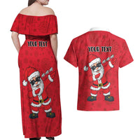 Personalized Santa Costume Couples Matching Off Shoulder Maxi Dress and Hawaiian Shirt Funny Christmas - Wonder Print Shop