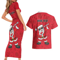 Personalized Santa Costume Couples Matching Short Sleeve Bodycon Dress and Hawaiian Shirt Funny Christmas - Wonder Print Shop