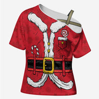 Personalized Santa Costume Cross Shoulder Shirt Funny Christmas - Wonder Print Shop