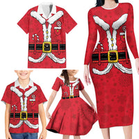 Personalized Santa Costume Family Matching Long Sleeve Bodycon Dress and Hawaiian Shirt Funny Christmas - Wonder Print Shop