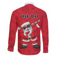 Personalized Santa Costume Family Matching Off The Shoulder Long Sleeve Dress and Hawaiian Shirt Funny Christmas - Wonder Print Shop