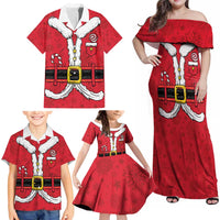 Personalized Santa Costume Family Matching Off Shoulder Maxi Dress and Hawaiian Shirt Funny Christmas - Wonder Print Shop