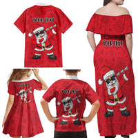 Personalized Santa Costume Family Matching Off Shoulder Maxi Dress and Hawaiian Shirt Funny Christmas - Wonder Print Shop