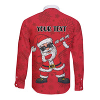 Personalized Santa Costume Long Sleeve Button Shirt Funny Christmas - Wonder Print Shop