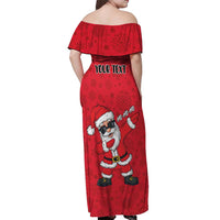 Personalized Santa Costume Off Shoulder Maxi Dress Funny Christmas - Wonder Print Shop