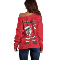 Personalized Santa Costume Off Shoulder Sweater Funny Christmas - Wonder Print Shop