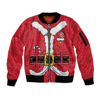 Personalized Santa Costume Sleeve Zip Bomber Jacket Funny Christmas - Wonder Print Shop