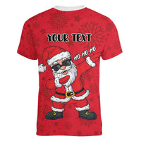 Personalized Santa Costume Women V-Neck T-Shirt Funny Christmas - Wonder Print Shop