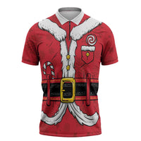 Personalized Santa Costume Zipper Polo Shirt Funny Christmas - Wonder Print Shop