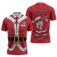 Personalized Santa Costume Zipper Polo Shirt Funny Christmas - Wonder Print Shop