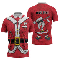 Personalized Santa Costume Zipper Polo Shirt Funny Christmas - Wonder Print Shop
