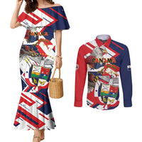 Panama Fiestas Patrias Couples Matching Mermaid Dress and Long Sleeve Button Shirt Pro Mundi Beneficio - Wonder Print Shop
