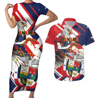 Panama Fiestas Patrias Couples Matching Short Sleeve Bodycon Dress and Hawaiian Shirt Pro Mundi Beneficio - Wonder Print Shop