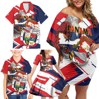 Panama Fiestas Patrias Family Matching Off Shoulder Short Dress and Hawaiian Shirt Pro Mundi Beneficio - Wonder Print Shop