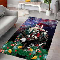 USA Christmas Area Rug Santa Claus With Eagle - Wonder Print Shop