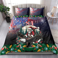 USA Christmas Bedding Set Santa Claus With Eagle - Wonder Print Shop
