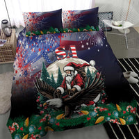 USA Christmas Bedding Set Santa Claus With Eagle - Wonder Print Shop