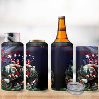 USA Christmas 4 in 1 Can Cooler Tumbler Santa Claus With Eagle - Wonder Print Shop