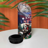 USA Christmas 4 in 1 Can Cooler Tumbler Santa Claus With Eagle - Wonder Print Shop