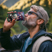 USA Christmas 4 in 1 Can Cooler Tumbler Santa Claus With Eagle - Wonder Print Shop