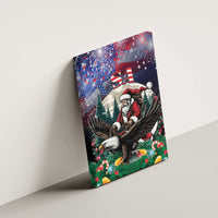 USA Christmas Canvas Wall Art Santa Claus With Eagle - Wonder Print Shop