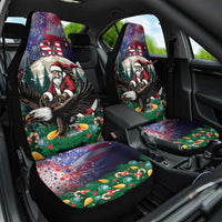 USA Christmas Car Seat Cover Santa Claus With Eagle - Wonder Print Shop