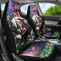 USA Christmas Car Seat Cover Santa Claus With Eagle - Wonder Print Shop