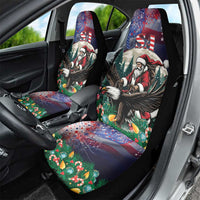 USA Christmas Car Seat Cover Santa Claus With Eagle - Wonder Print Shop