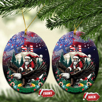 USA Christmas Ceramic Ornament Santa Claus With Eagle - Wonder Print Shop