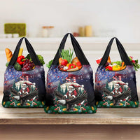 USA Christmas Grocery Bag Santa Claus With Eagle