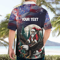 Personalized USA Christmas Hawaiian Shirt Santa Claus With Eagle - Wonder Print Shop