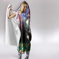 USA Christmas Hooded Blanket Santa Claus With Eagle