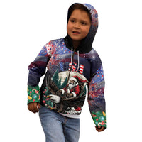 Personalized USA Christmas Kid Hoodie Santa Claus With Eagle - Wonder Print Shop