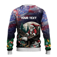 USA Christmas Ugly Christmas Sweater Santa Claus With Eagle - Wonder Print Shop